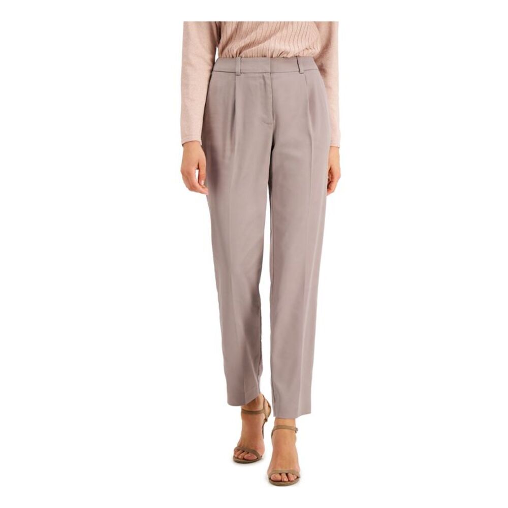 ALFANI Womens Pink Pleated Zippered Stay-put Slim Fit Pants Plus 24W